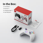 AOLION N10 Wireless Bluetooth Controller, Ergonomic Hall Effect Stick Gamepad, Compatible with PC, Steam, Switch, Accessories for Gamers