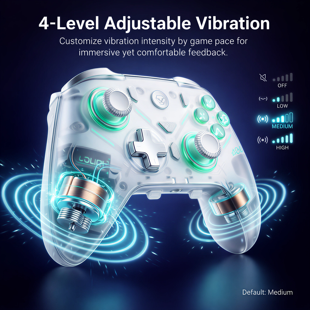 AOLION K20 Wireless Controller with Charging Dock for PC, Switch & Mobile