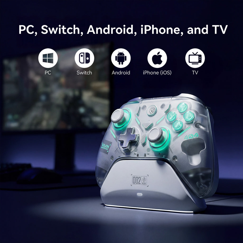 AOLION K20 Wireless Controller with Charging Dock for PC, Switch & Mobile