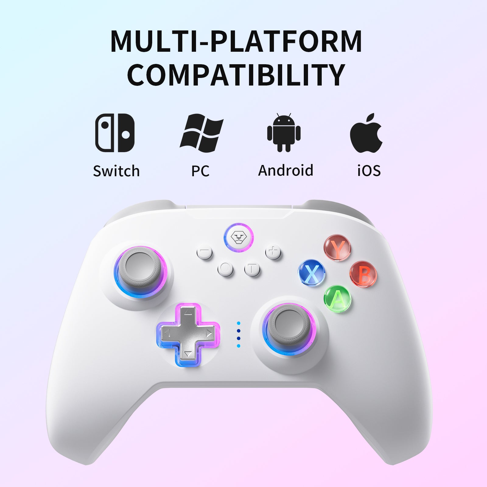 AOLION N10 Wireless Bluetooth Controller, Ergonomic Hall Effect Stick Gamepad, Compatible with PC, Steam, Switch, Accessories for Gamers