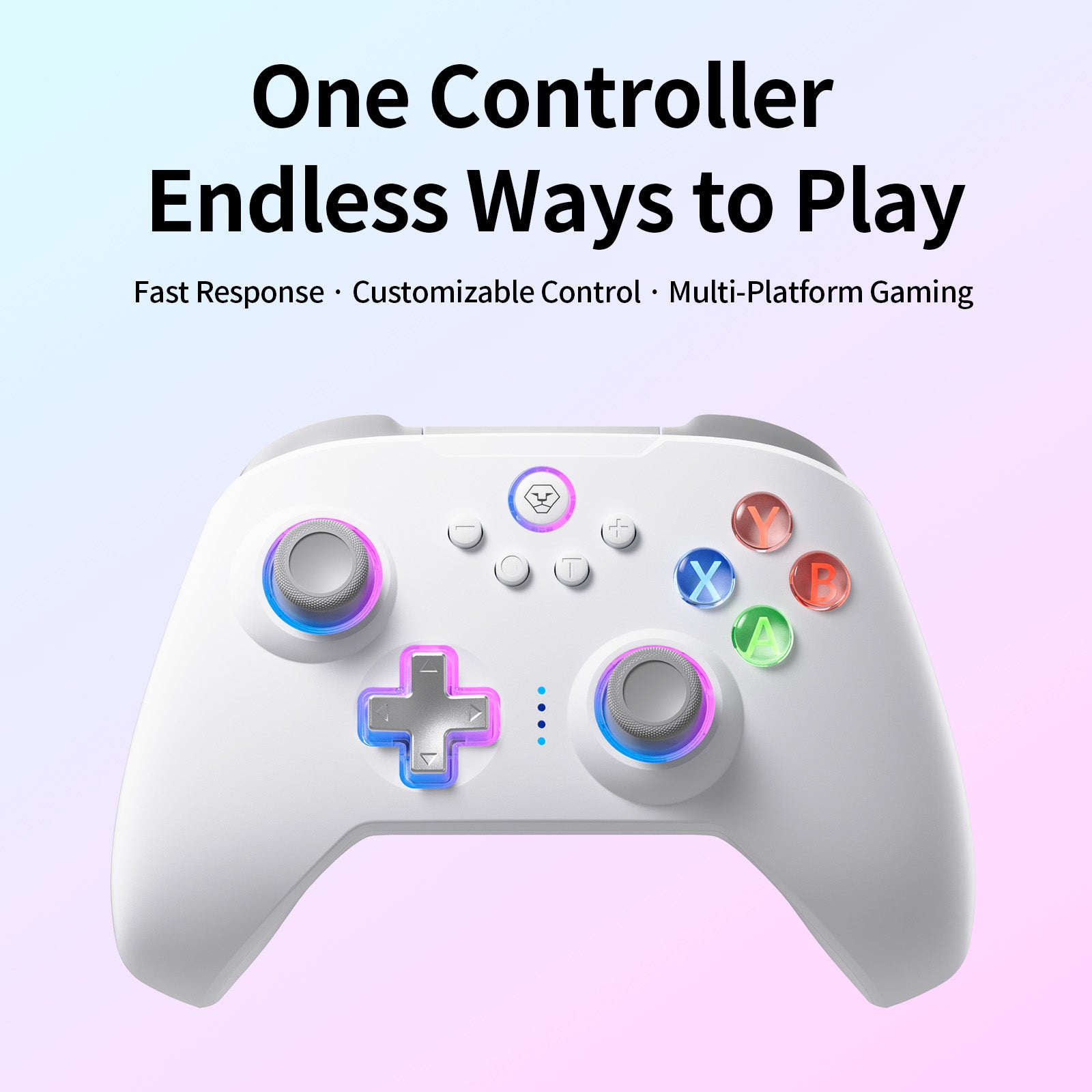 AOLION N10 Wireless Bluetooth Controller, Ergonomic Hall Effect Stick Gamepad, Compatible with PC, Steam, Switch, Accessories for Gamers