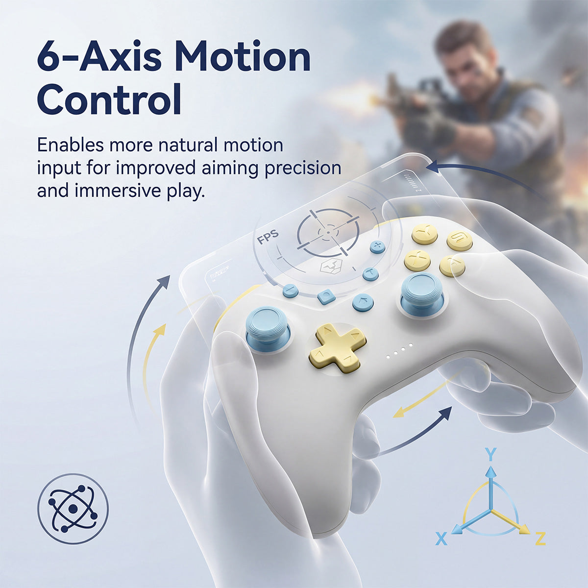 AOLION ROCOCO Light weight Wireless Controller for Switch, PC & Mobile