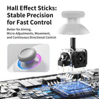 AOLION N10 Wireless Bluetooth Controller, Ergonomic Hall Effect Stick Gamepad, Compatible with PC, Steam, Switch, Accessories for Gamers