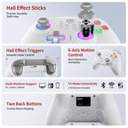 AOLION N10 Wireless Bluetooth Controller, Ergonomic Hall Effect Stick Gamepad, Compatible with PC, Steam, Switch, Accessories for Gamers