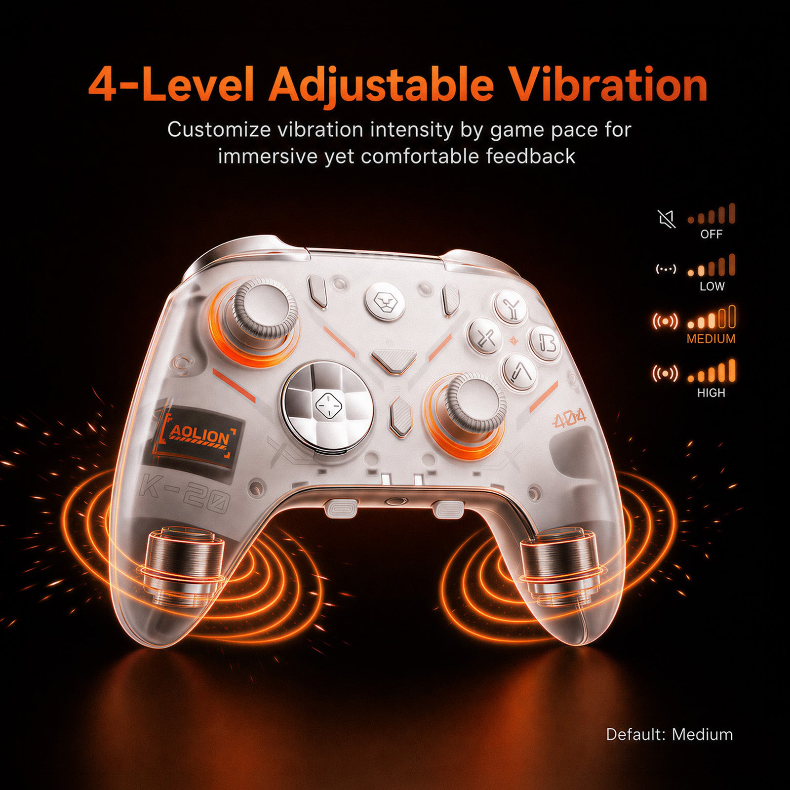 AOLION K20 TMR Wireless Controller with Charging Dock for PC, Switch & Mobile