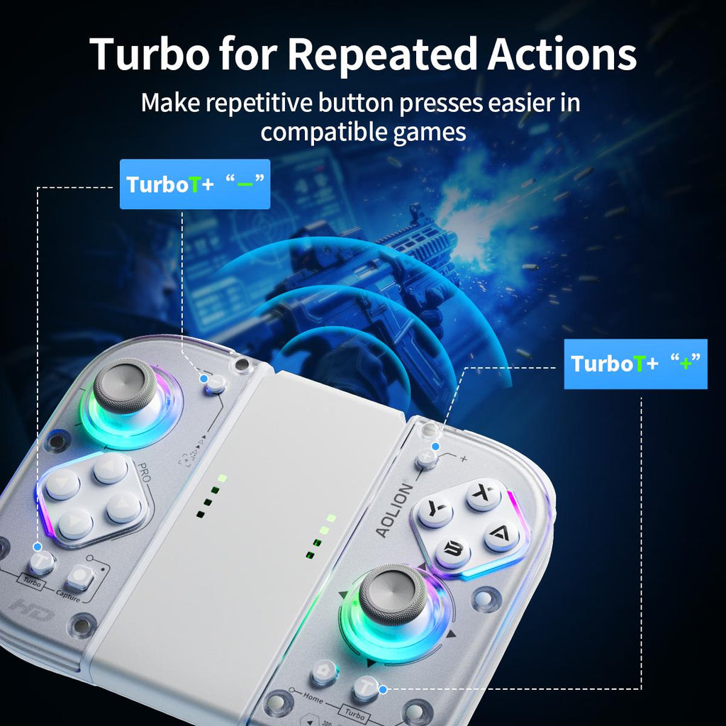 AOLION J20 Detachable Wireless RGB Game Controller for Switch