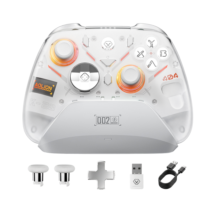 AOLION K20 TMR Wireless Controller with Charging Dock for PC, Switch & Mobile