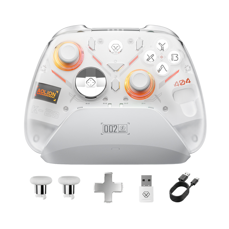 AOLION K20 TMR Wireless Controller with Charging Dock for PC, Switch & Mobile