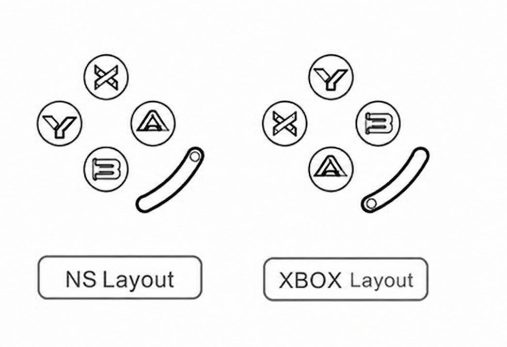 How do I switch between the Xbox and Switch button layouts?