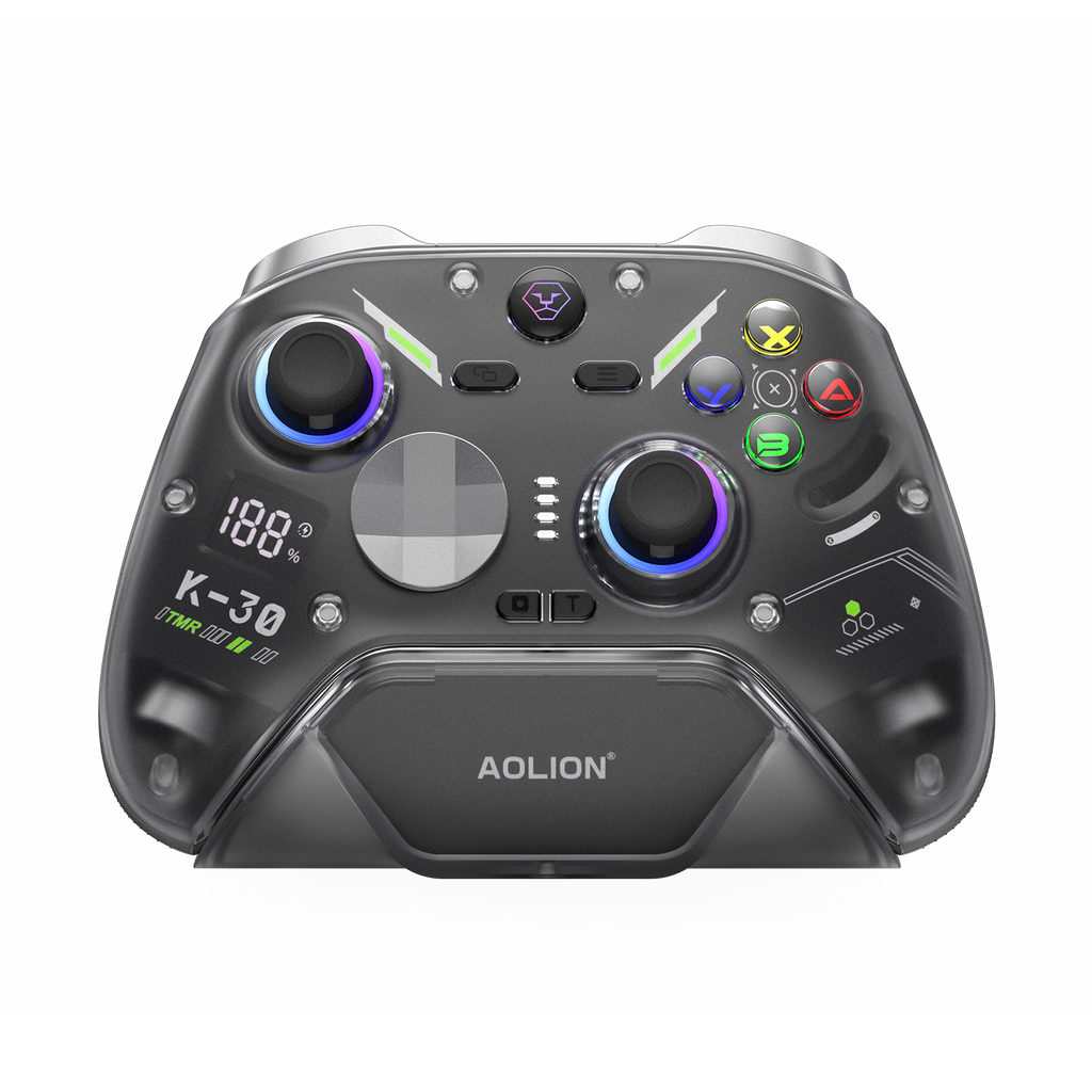 AOLION K30 TMR Wireless Controller with Charging Dock for PC, Switch & Mobile