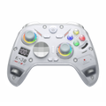 AOLION K30 white TMR wireless controller, front view with RGB rings and battery display
