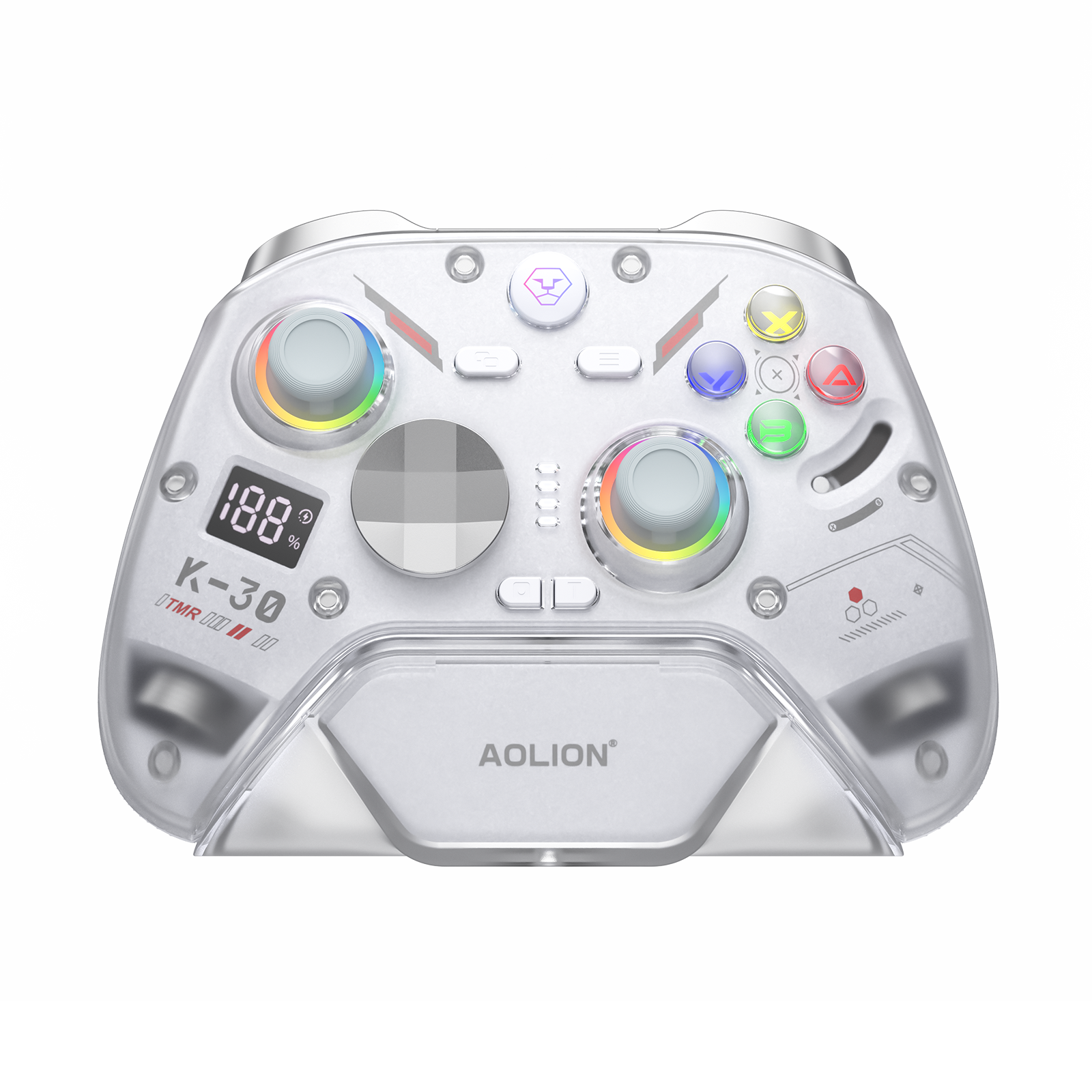 AOLION K30 TMR Wireless Controller with Charging Dock for PC, Switch & Mobile
