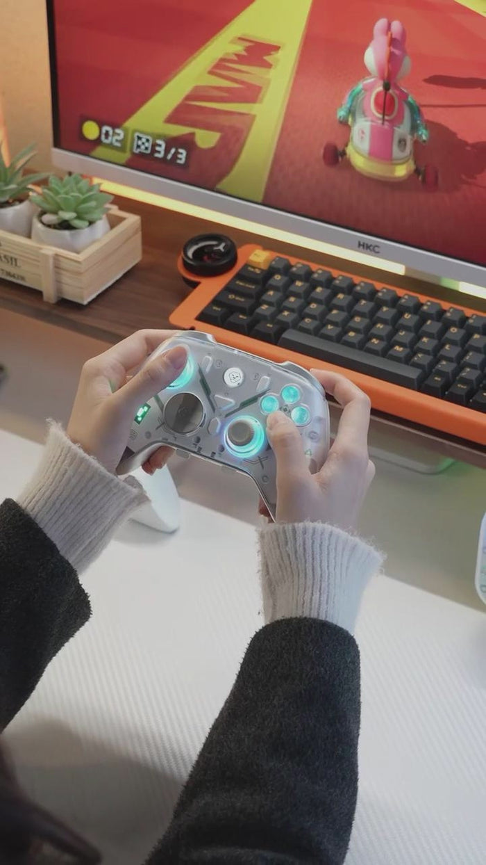 AOLION K20 Wireless Controller with Charging Dock for PC, Switch & Mobile(With Charging Dock) video preview