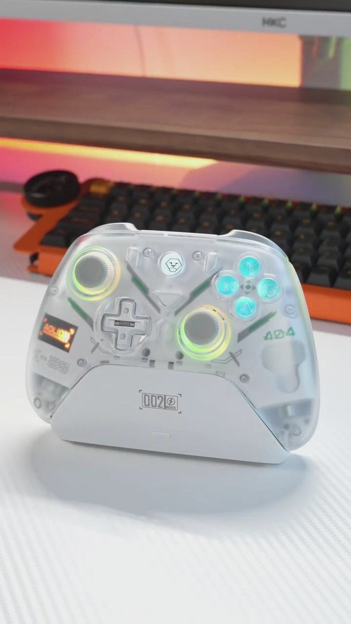 AOLION K20 Wireless Controller with Charging Dock for PC, Switch & Mobile(With Charging Dock) video preview